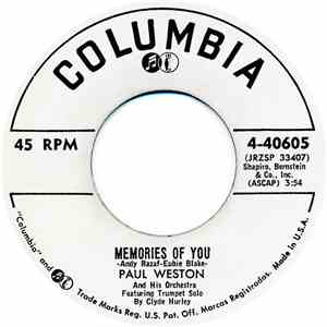 Paul Weston And His Orchestra - Memories Of You / The Naked Sea
