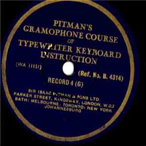 Unknown Artist - Pitman's Gramophone Course Of Typewriter Keyboard Instruct ...