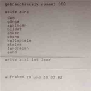 Rolf Schmuck - Gebrauchsmusik Nummer 000