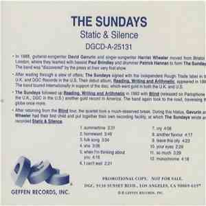 The Sundays - Static & Silence