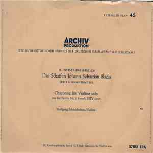 Johann Sebastian Bach, Wolfgang Schneiderhan - IX. Forschungsbereich, Serie ...