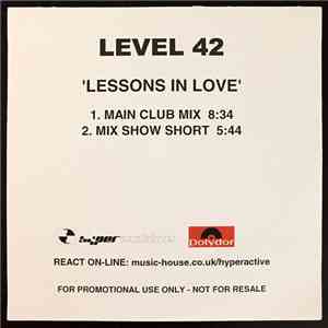 Level 42 - Lessons in Love (Buick Project Mixes)