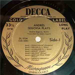 Andrés Segovia - Plays