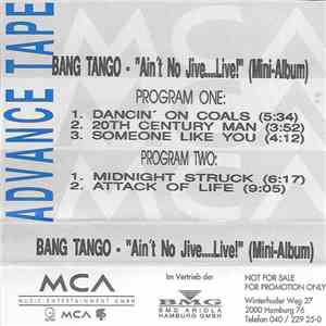 Bang Tango - Ain't No Jive....Live!