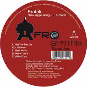 Erotek - Now Appearing - In Detroit