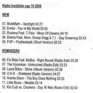 Various - Radio Trackliste Uge 10 2009