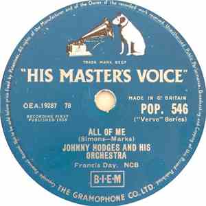 Johnny Hodges And His Orchestra - All Of Me / On The Sunny Side Of The Stre ...