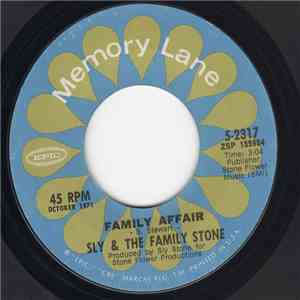 Sly & The Family Stone - Family Affair / Runnin' Away