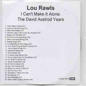 Lou Rawls - I Can't Make It Alone: The Axelrod Years