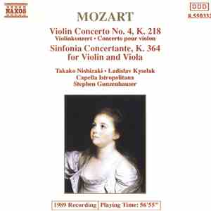 Mozart - Takako Nishizaki, Ladislav Kyselak, Capella Istropolitana, Stephen ...