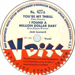 Jack Leonard / Jo Stafford And The Pied Pipers - You're My Thrill / I Found ...