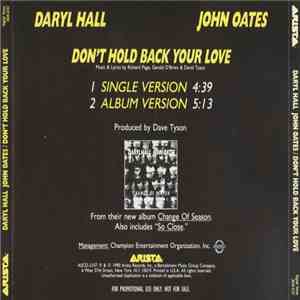 Daryl Hall / John Oates - Don't Hold Back Your Love