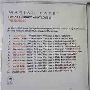Mariah Carey - I Want To Know What Love Is (The Remixes)