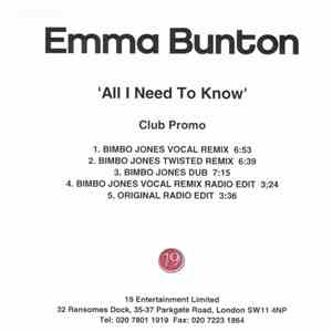 Emma Bunton - All I Need To Know (Club Promo)
