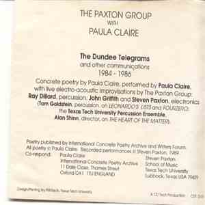 The Paxton Group With Paula Claire - The Dundee Telegrams And Other Communications 1984-1986