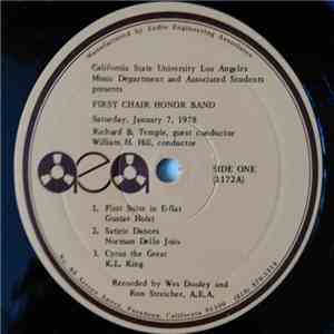 First Chair Honor Band, William H. Hill, Richard B. Temple - First Chair Ho ...