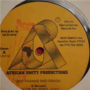 Jah On My Mind - Zuzu - Give Thanks And Praise