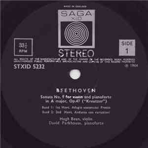 Beethoven / Hugh Bean, David Parkhouse - Sonatas For Violin & Piano Nos. 8  ...