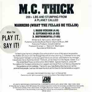 MC Thick - Marrero (What The Fellas Be Yellin)