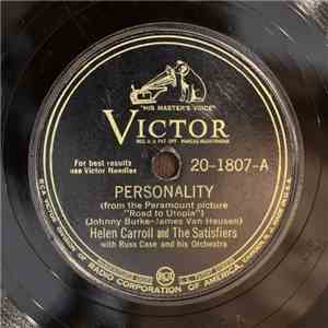 Helen Carroll And The Satisfiers - Personality / Mama Never Told Me
