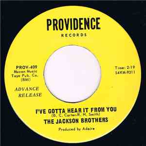 The Jackson Brothers  - I've Gotta Hear It From You