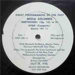 Beethoven, Orchestra Of The New York Philharmonic-Symphony Society Directed ...