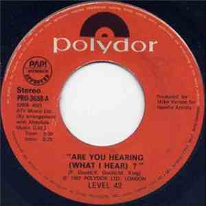 Level 42 - Are You Hearing (What I Hear)?