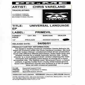 Chris Vareland - Universal Language E.P.